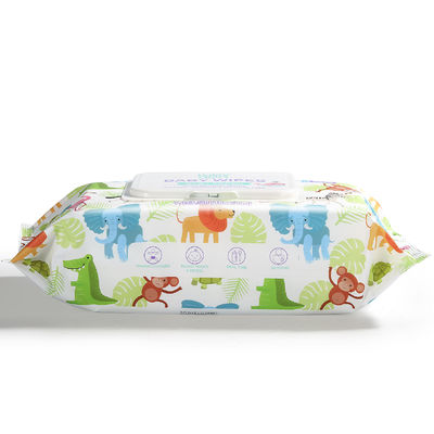 مناديل مبللة عضوية للأطفال ناعمة للغاية يمكن التخلص منها خالية من الكحول حسب الطلب OEM