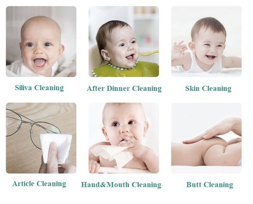 بشرة ناعمة خالية من العطر 99.9 مناديل مبللة للأطفال من المياه النقية قابلة للتحلل الحيوي 80 قطعة