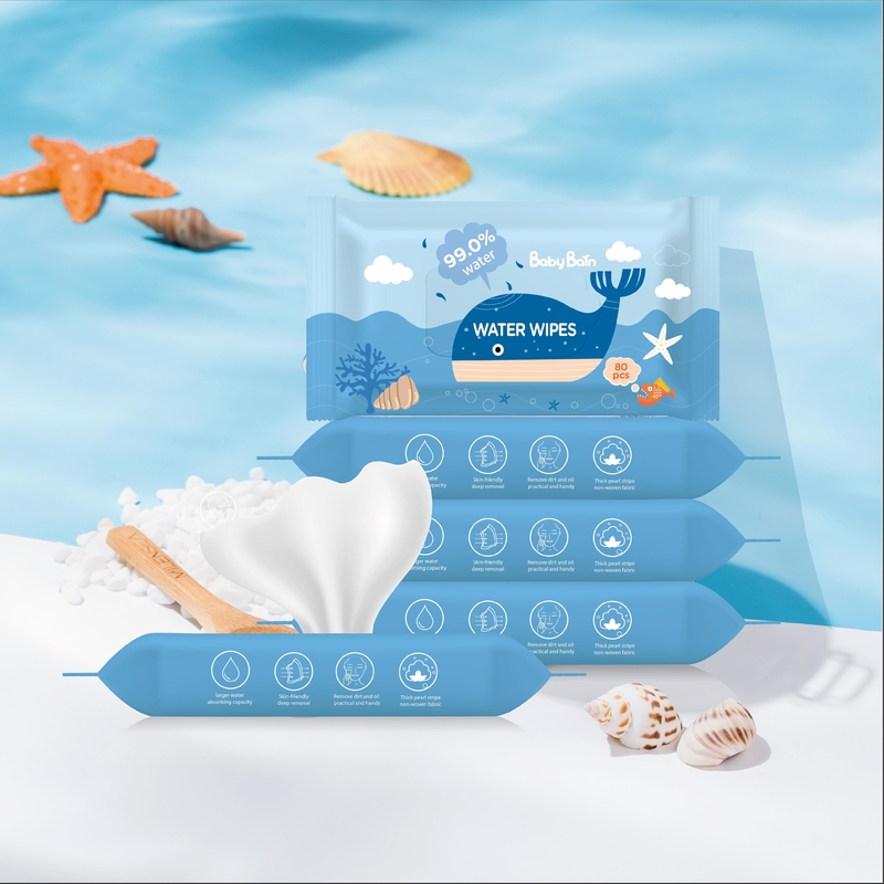 EDI Pure Water Baby Wipes 99 5 Pure Water Wipes OEM 60pulls مناديل مبللة يمكن التخلص منها