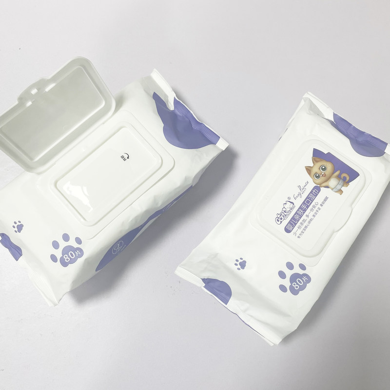 المياه النقية القابلة للتحلل الحيوي غير المنسوجة مناديل مبللة غير معطرة 80 قطعة للعناية بالطفل